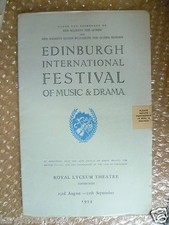 1954 Edinburgh Int'l Festival Programme THE MATCHMAKER- T Wilder