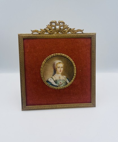 Antique hand painted miniature - hand,