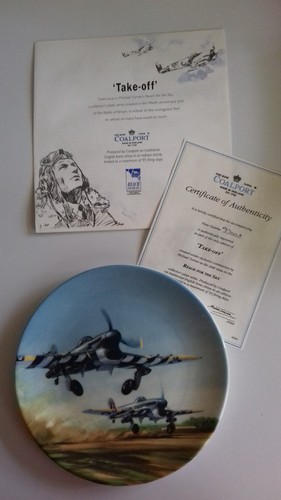 Coalport war plane plate - coalport,