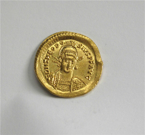 Roman gold solidus coin - gold,