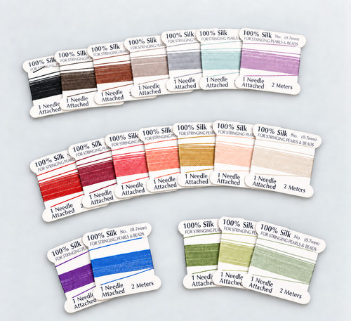 Natural silk thread 7mm for - natural, 0.7mm