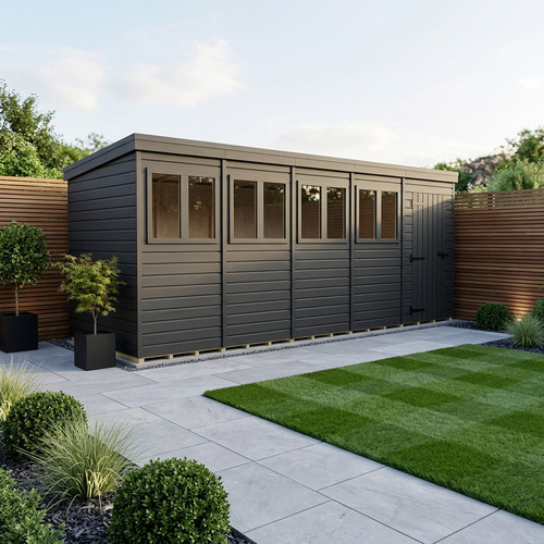 20x4 pent composite shed - pent,
