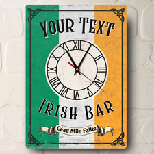 Irish Bar Pub Man Cave Clock Gift Aluminium Metal Wall Clock