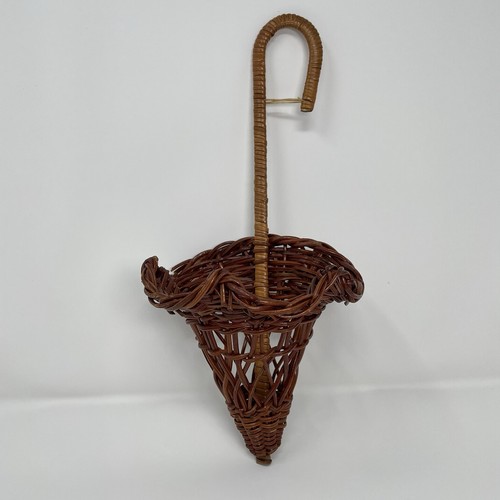 Vintage wicker umbrella wall - umbrella,