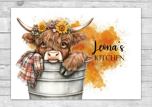 Personalised highland cow - highland,