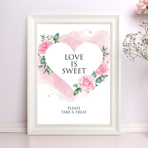 Wedding table sign pink - sign,