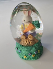 Cute Easter Bunny + Carrot in Egg Shape Snow Globe