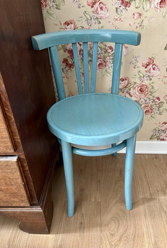 Vintage blue painted wooden - vintage,