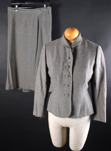 Vintage 1950s blue brown wool - vintage,
