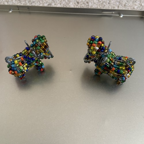 Wire beaded hippo - wire, keychain