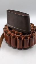 Vintage Quality Leather 12 ×25 Shotgun Cartridge Belt & Rubber Butt Cover