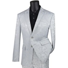 VINCI Men's Silver Textured