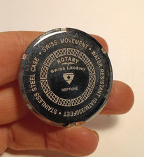 1 X ROTARY SWISS LEGEND NEPTUNE STAINLESS STEEL WRIST WATCH CASE BACK