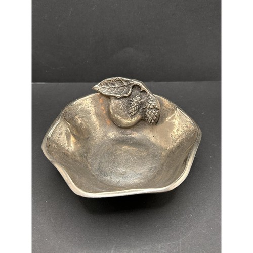 Metal pewter home decor bowl - pewter,