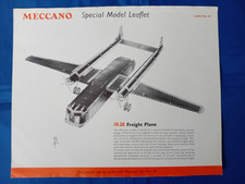 Special Model Fold Out Leaflet 10.28 Freight Plane Meccano Rare Vintage