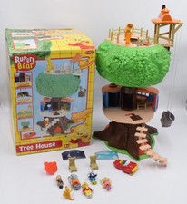 RARE Vintage 2007 Rupert Bear Tree House Playset Accessories & 6 Figures & Box
