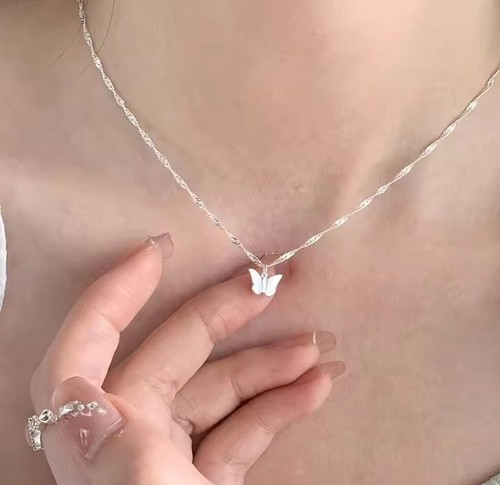 Silver butterfly necklace 925 - silver,