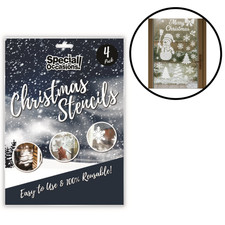 4x Stencils for Windows Merry