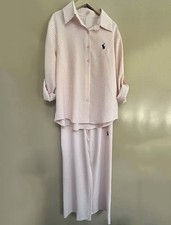 women's striped lapel cotton