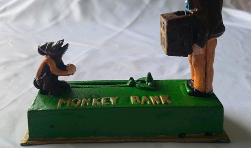 Vintage cast iron money box - iron,
