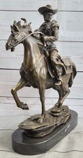 American bronze horse cowboy - american,