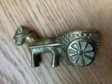 Vintage Solid Brass Donkey And Cart Ashtray Mini Trinket Dish 9cm x 5cm VGC