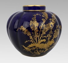 Late Victorian Royal Crown Derby Cobalt Blue & Gilded Vase