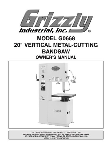 Owner manual grizzly - owner’s,