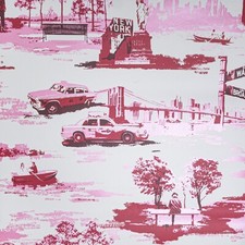 Red Pink Metallic Wallpaper