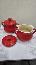 2x Red le Creuset Soup Bowls