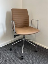 Low Back Brown Bonded Leather