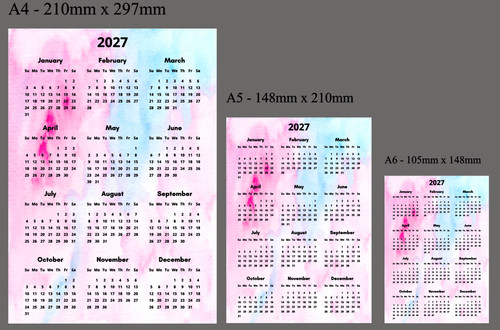 2027 magnetic calendar pink - magnetic,
