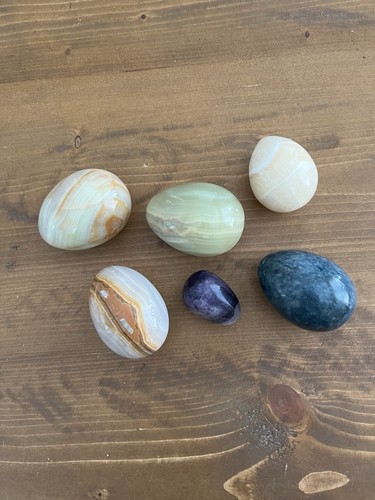 Six collectible marble eggs - six,