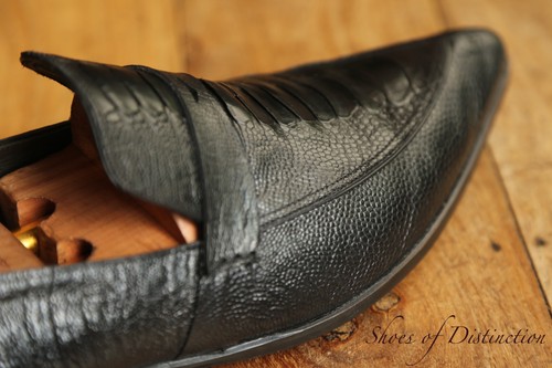 Versace black ostrich leather - versace,
