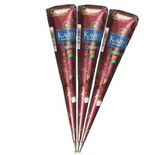 3 X DARKEST HERBAL HENNA MEHNDI TATTOO  KIT PASTE CONES - 100% COLOUR GUARANTEE
