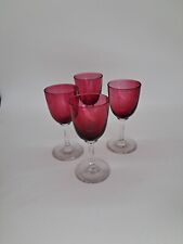 Antique Cranberry Late Victorian Sherry/Port Glasses X 4
