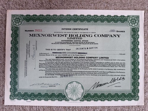 1943 mexnorwest holding - 1943, co