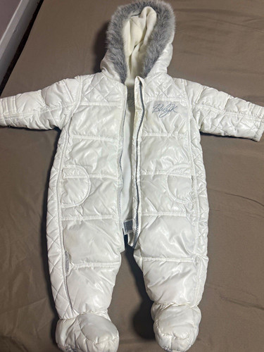 Baby white quilted hooded - white,