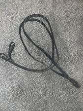 New WOT Sabre Black Leather Dressage Half Rubber Grip Reins 54inch Full Size