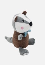Dog Toy Plush Badger with Squeaker Tweed Body 25cm