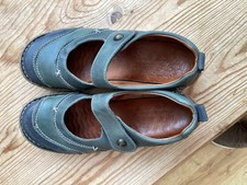 Lovely Pair of Joseph Seibel Leather Shoes Size 6.5, Teal Green VGC