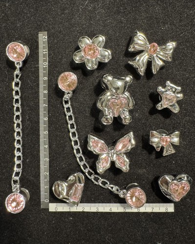 10pcs silver pink cute - 10pcs,