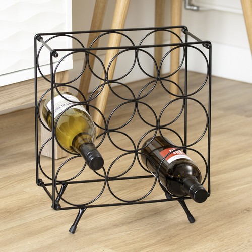 Black metal wine rack bottle - metal,