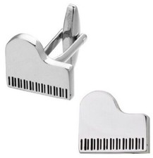 SILVER GRAND PIANO CUFFLINKS
