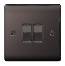 BG NEXUS DECORATIVE LIGHT SWITCHES & SOCKETS BLACK NICKEL RANGE BLACK INSERTS