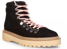 Madden Girl Tipper Hiker Ankle Boots Black 7 Women Pink Lace LEFT 1 SHOE ONLY