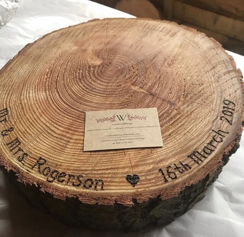 Personalised rustic log cake