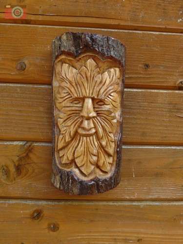 Green man wall plaque hand - plaque., lg