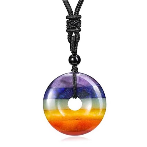 Chakra healing crystal donut - chakra,
