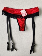 silky suspender belt with sewn